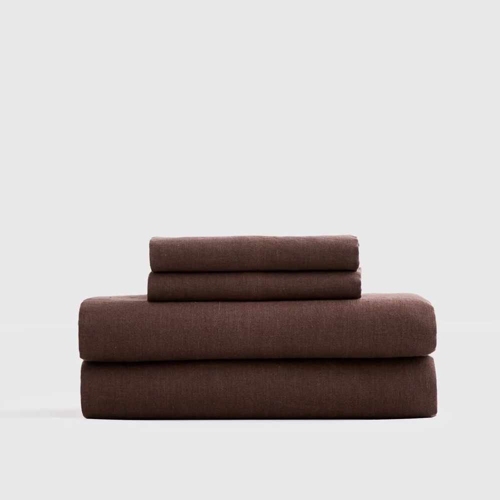 Sold Out Espresso King/Cal King - Quince European Linen Sheet Set
